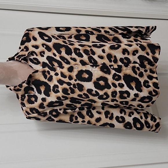 Forever 21, Size M, Leopard Print Blouse.  Button Down. Excellent Used Cond. - Picture 1 of 12
